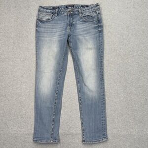 VIGOSS Jeans Womens 30 Blue Thompson Tomboy Straight Mid Stretch Denim 34x29